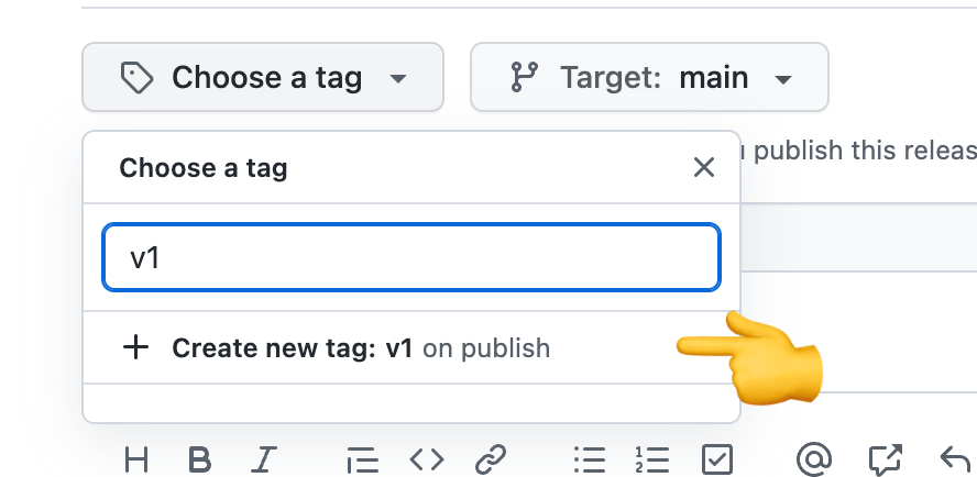 GitHub action create tag