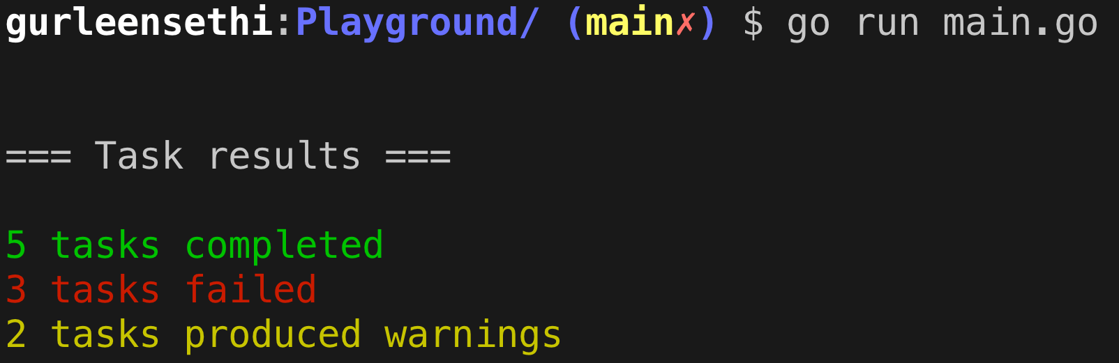 Golang fatih color basic colors